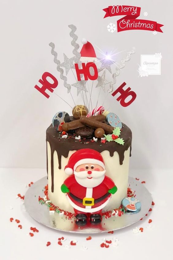 29 Beautiful Christmas Cake Decoration Ideas and Design Examples; Christmas box cake; Snowflake Christmas Tree; Santa Cake.