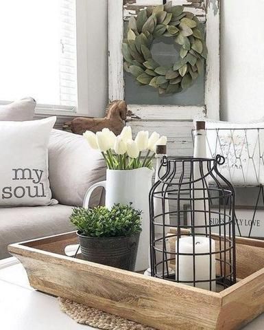 67 Rustic Tray Ideas To Style Your, How To Decorate A Coffee Table Tray Farmhouse Style