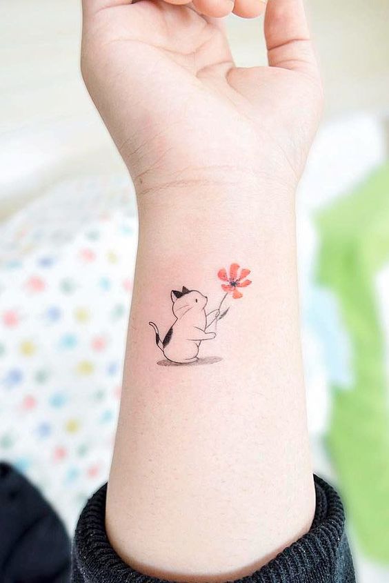 cute cat tattoos, cute tattoo ideas